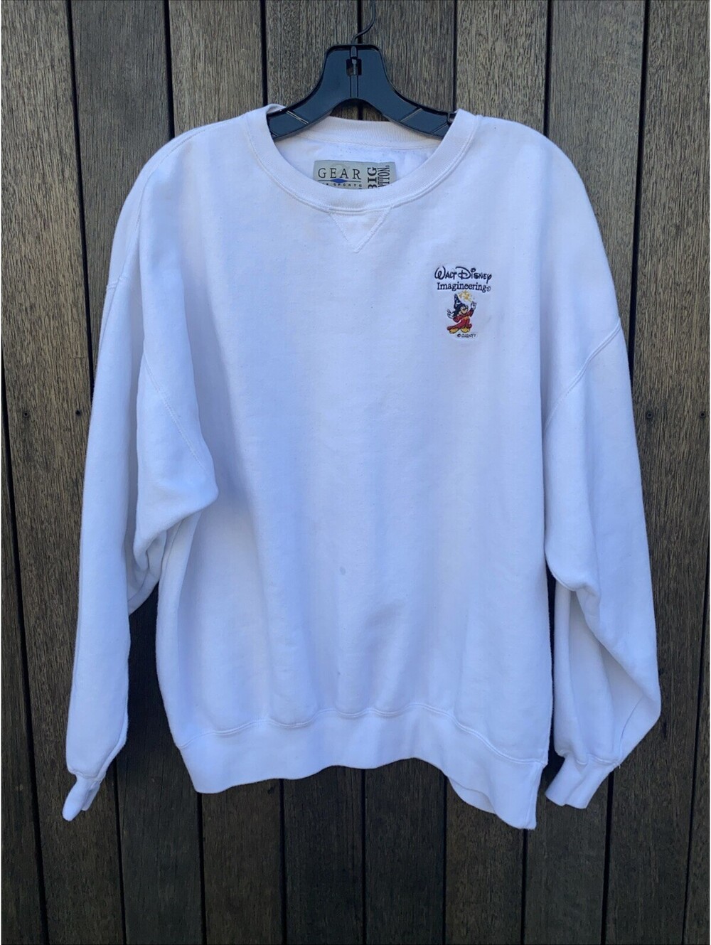 RARE 90s Vtg Walt Disney Imagineering Sorcerer Mickey Cast Crewneck Sweatshirt L